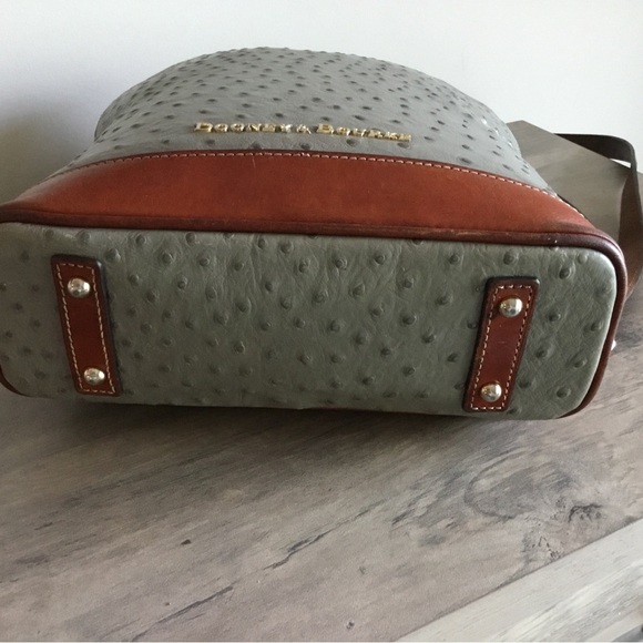 Dooney & Bourke Gray Ostrich Backpack with Brown Leather Trim main image 9